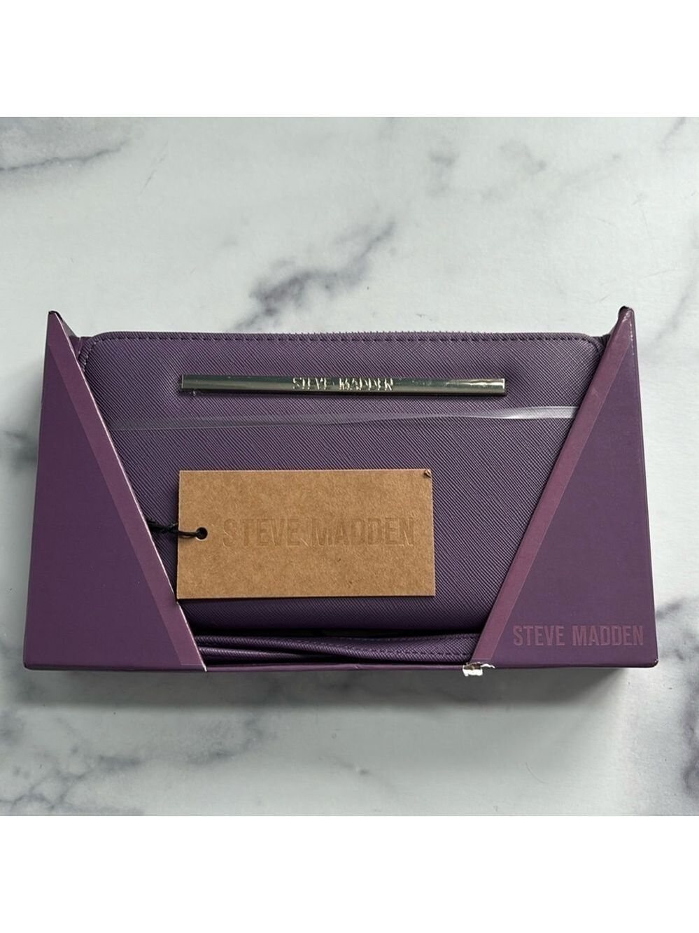 Steve Madden BZippy Grape Purple Boxed Wallet Wristlet NWT